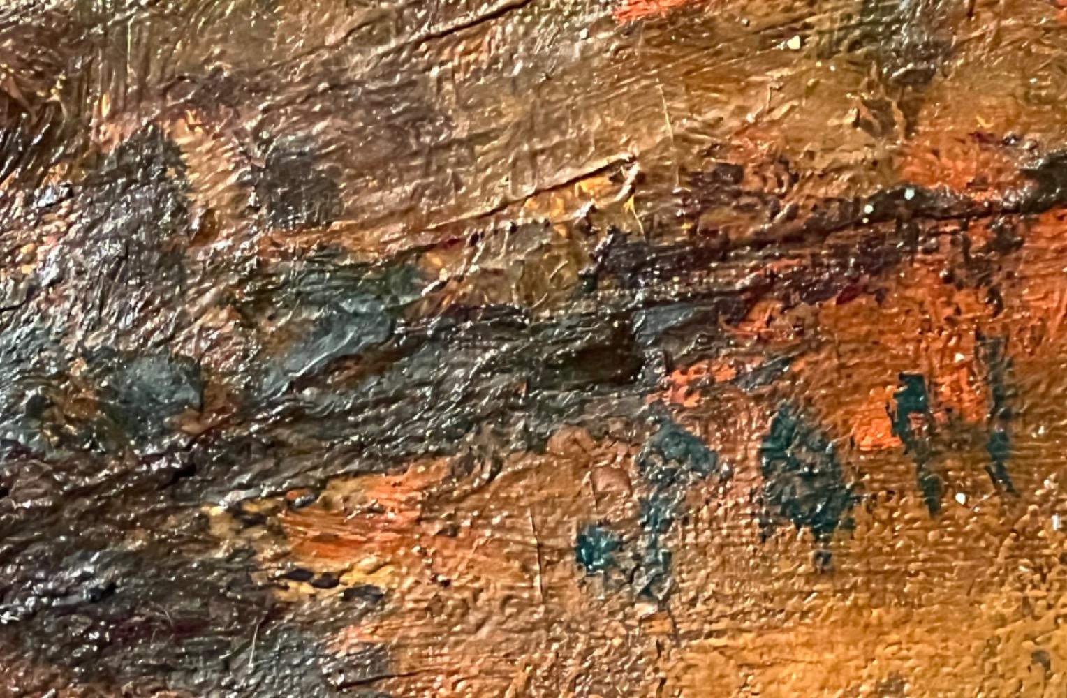 The artist painter at work ( oil on canvas )