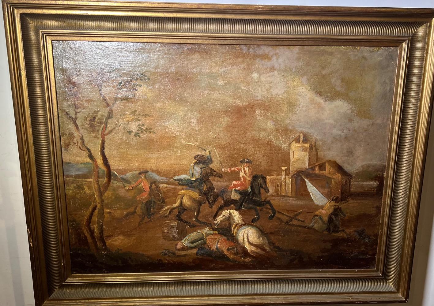 The battle ( oil on canvas )