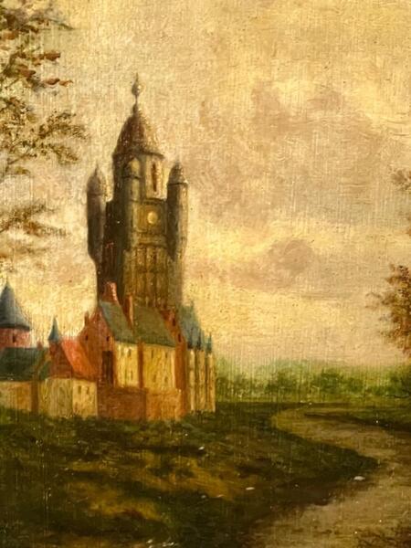 The belfry of Saint Winoksbergen ( oil on panel )