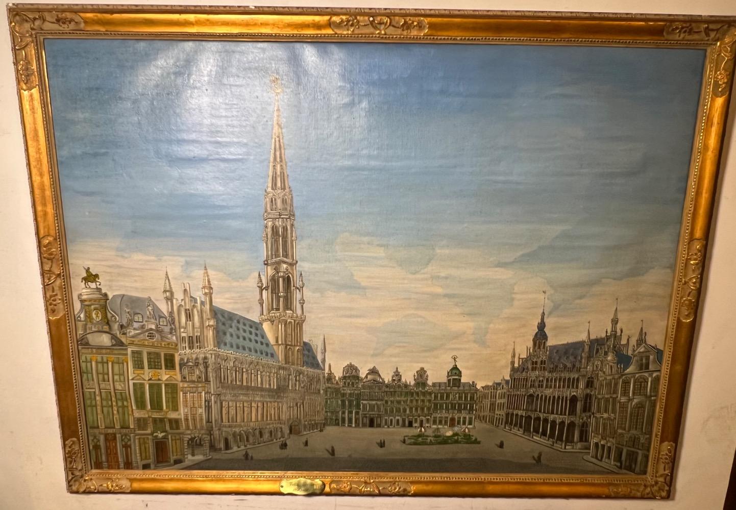 The big marketsquare of Brussels ( oil on canvas)