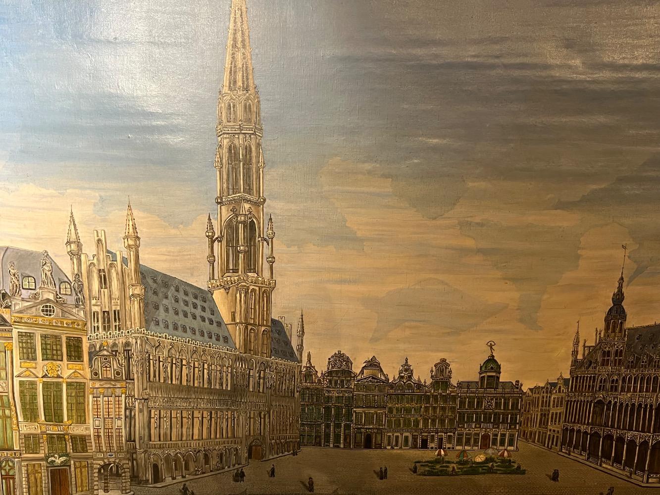 The big marketsquare of Brussels ( oil on canvas)