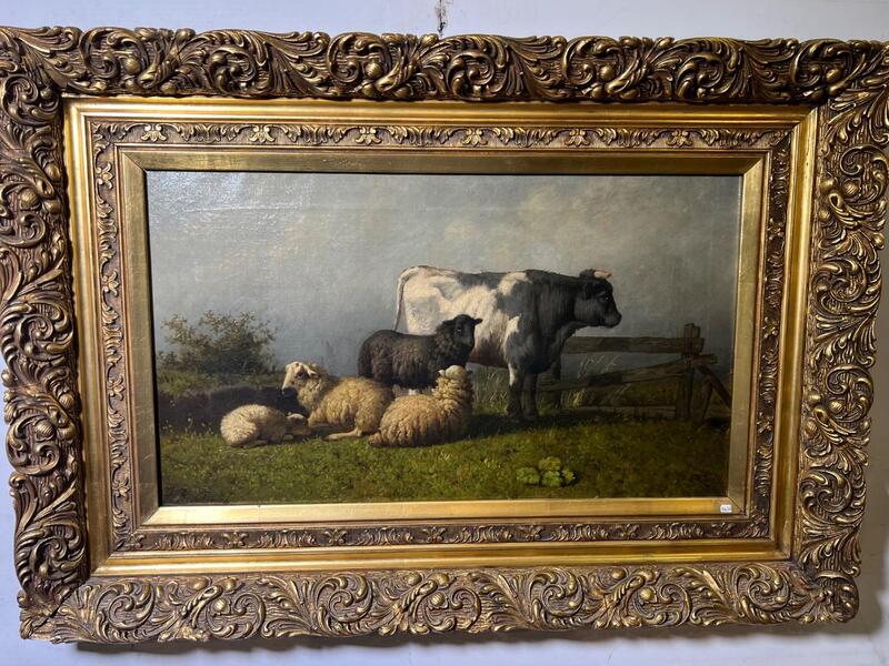 The bull and the sheep ( oil on canvas )