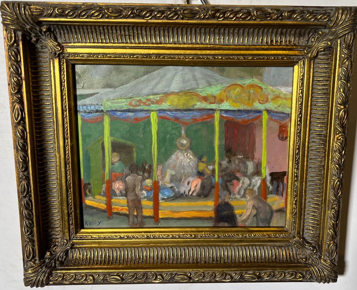 The carrousel ( oil on paper on board )