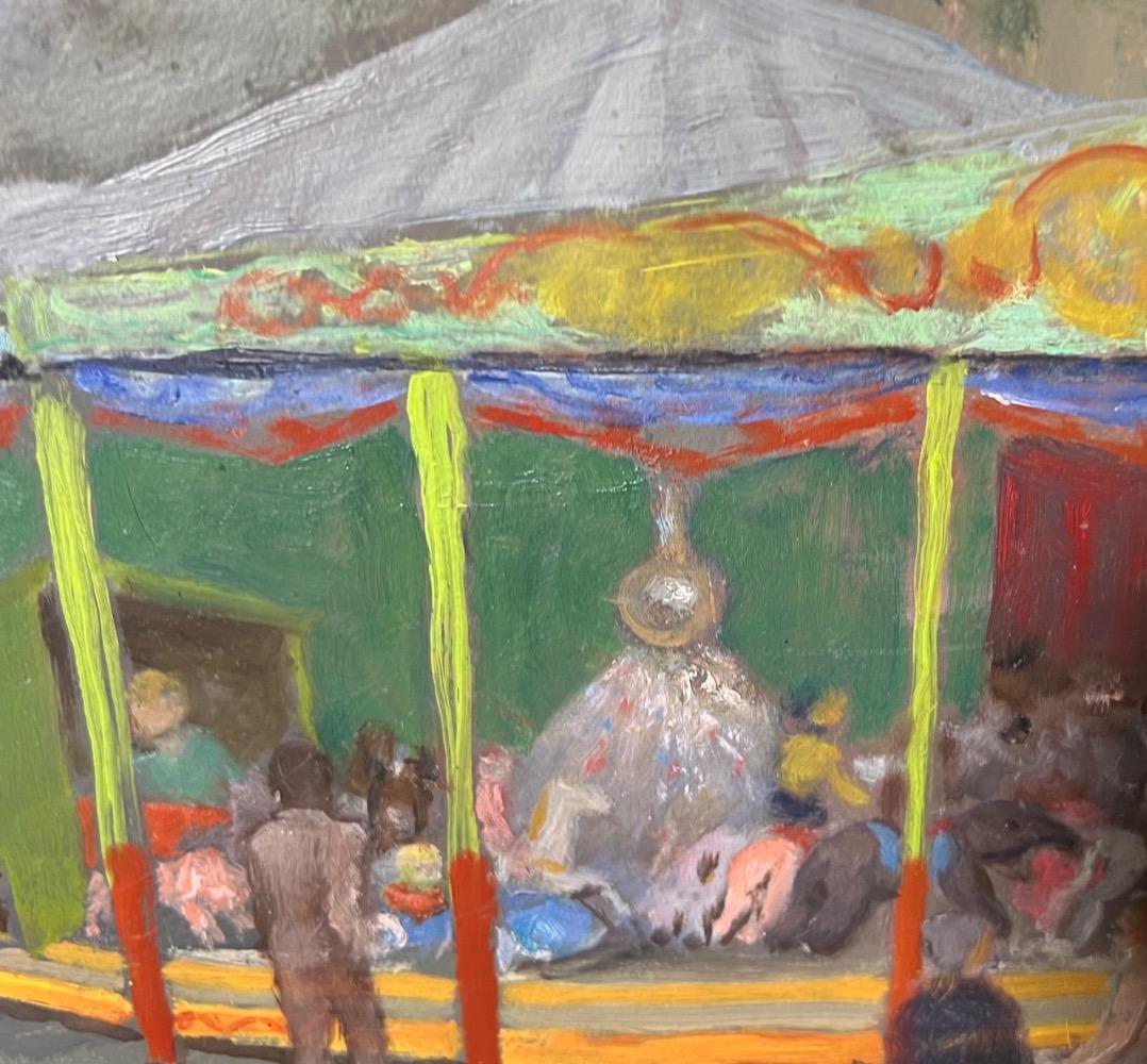The carrousel ( oil on paper on board )