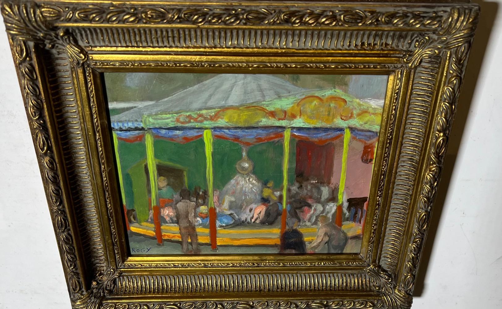 The carrousel ( oil on paper on board )