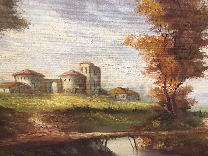 The castle in the Hills ( oil on canvas)