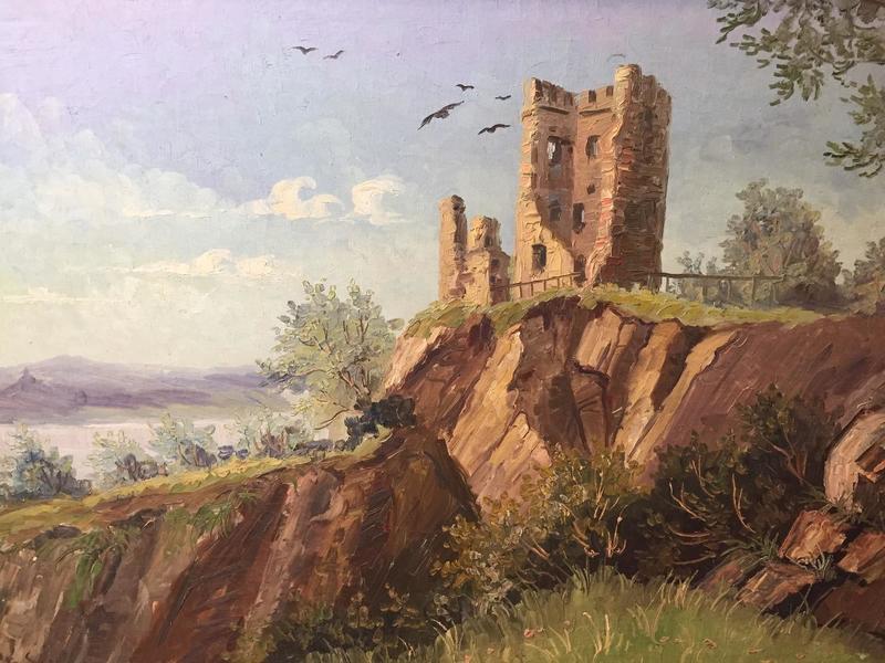 The castle of Drachenfels ( oil on canvas)
