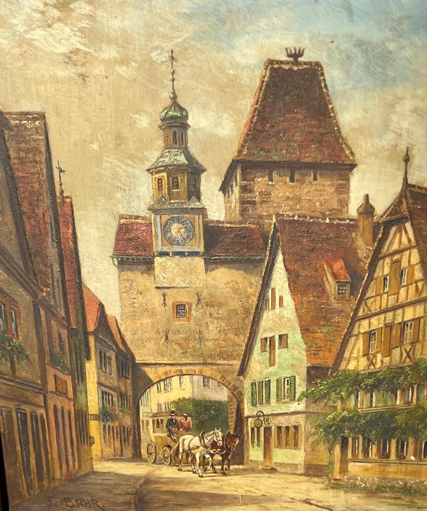 The coach with the horses trip ( a pair , oil on panel )