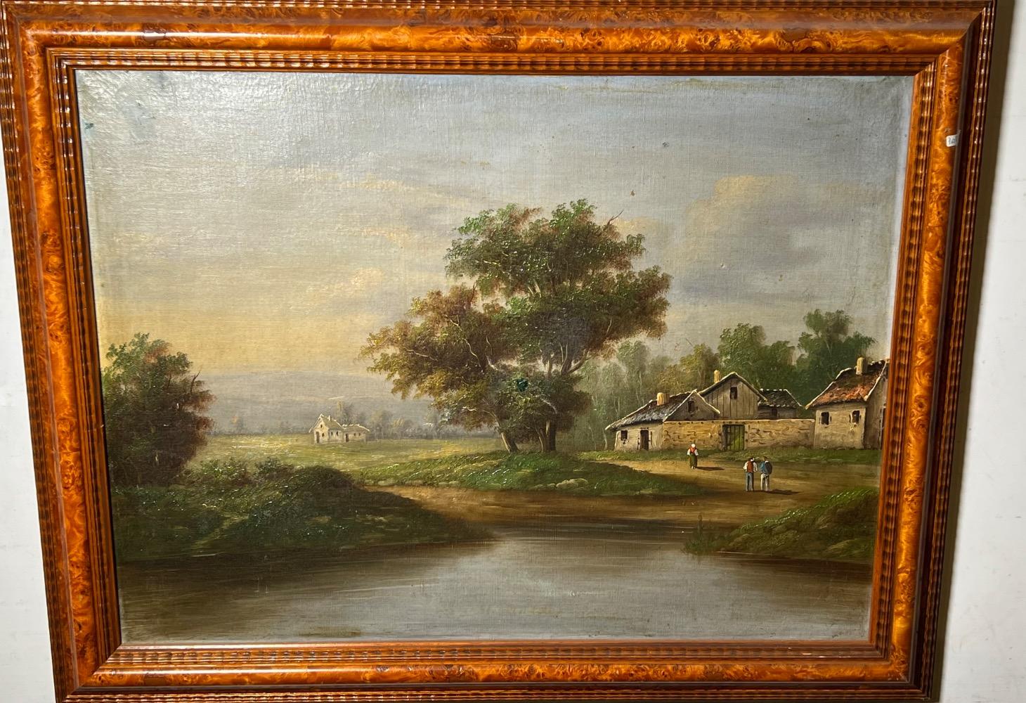 The daily life at the farm ( oil on canvas )