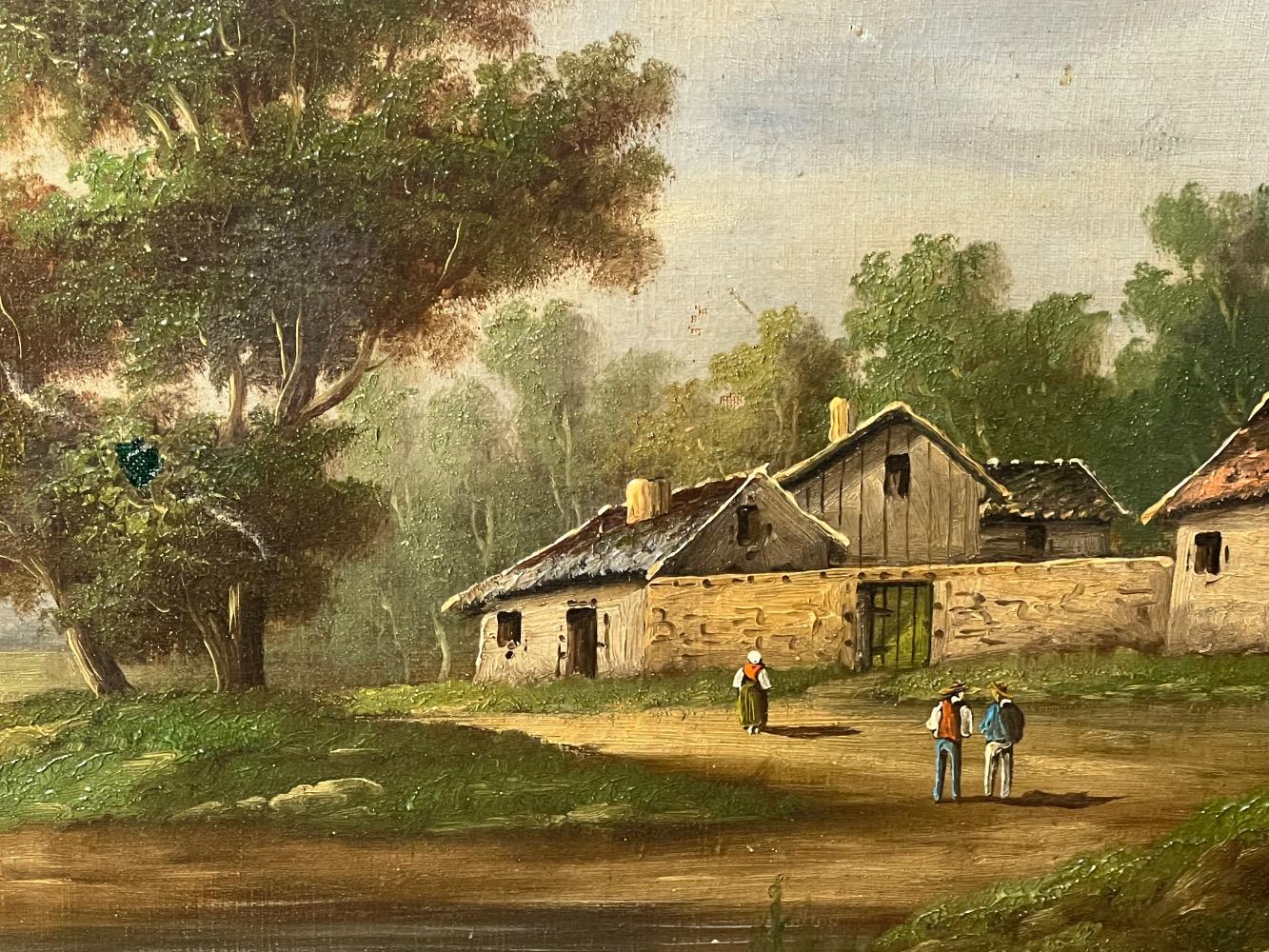 The daily life at the farm ( oil on canvas )
