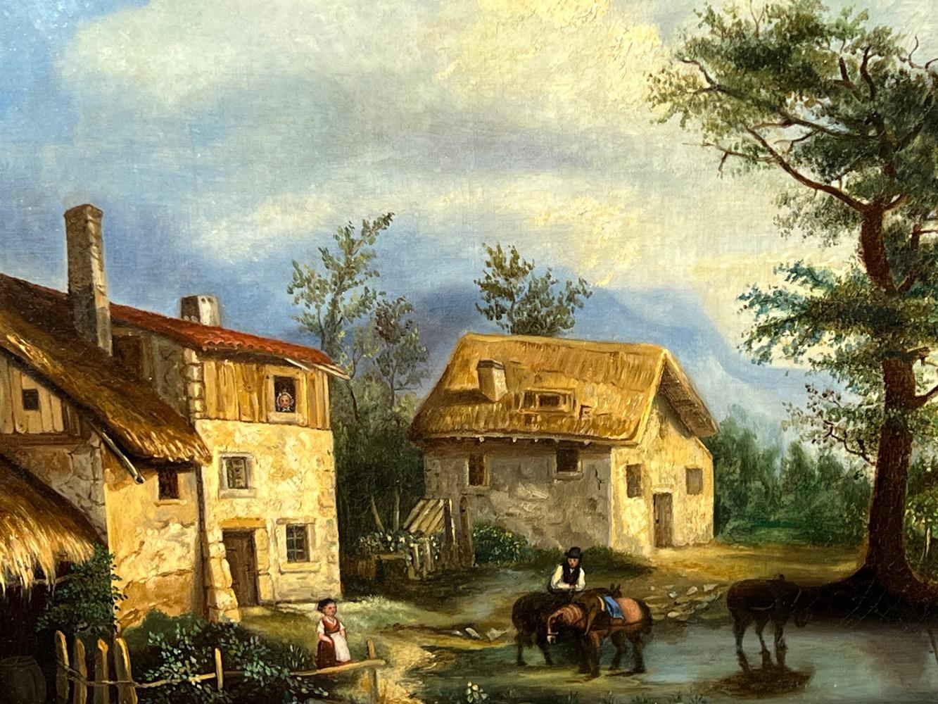 The daily life at the farm ( oil on canvas )