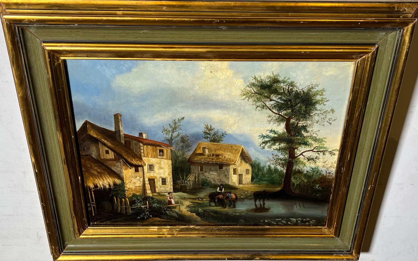 The daily life at the farm ( oil on canvas )