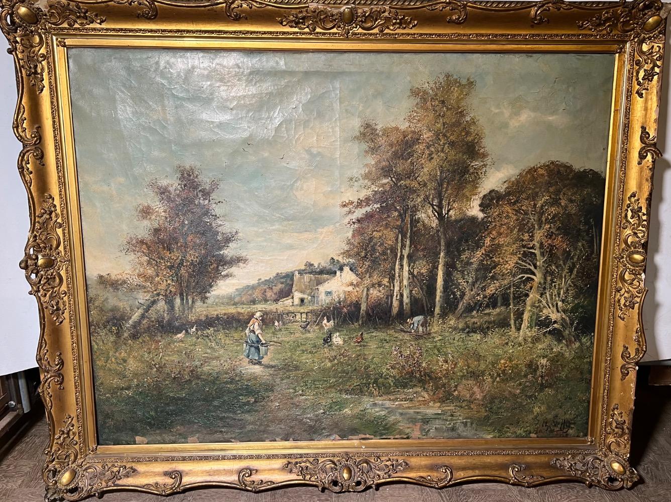 The daily life at the farm ( oil on canvas )