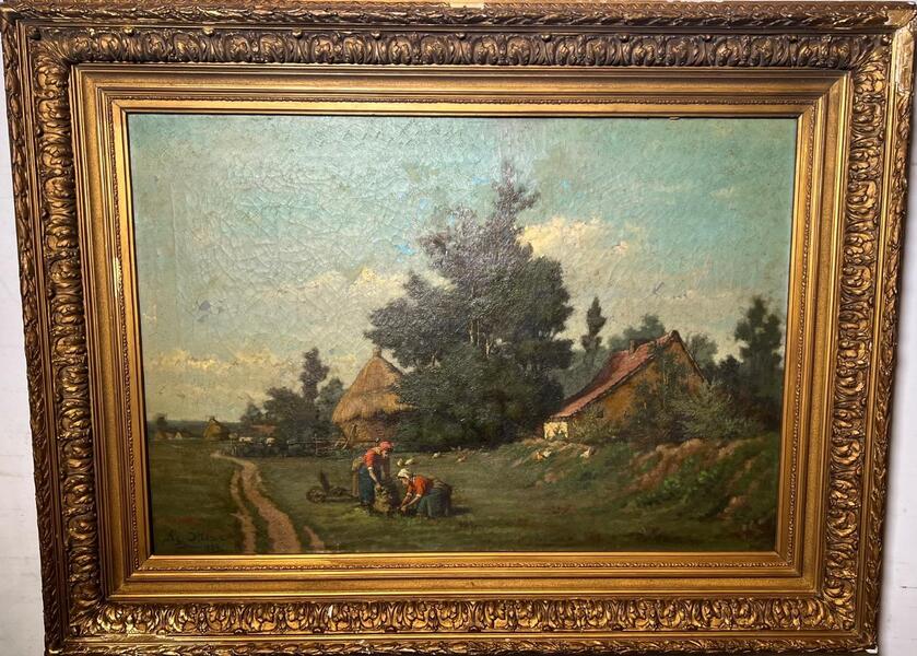The daily life at the farm ( oil on canvas)