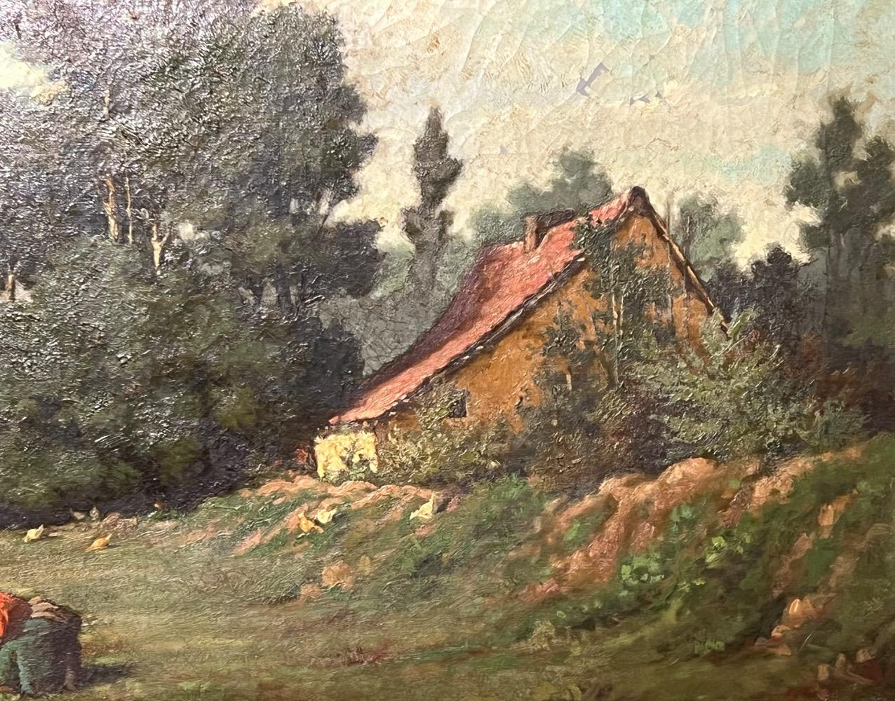 The daily life at the farm ( oil on canvas)