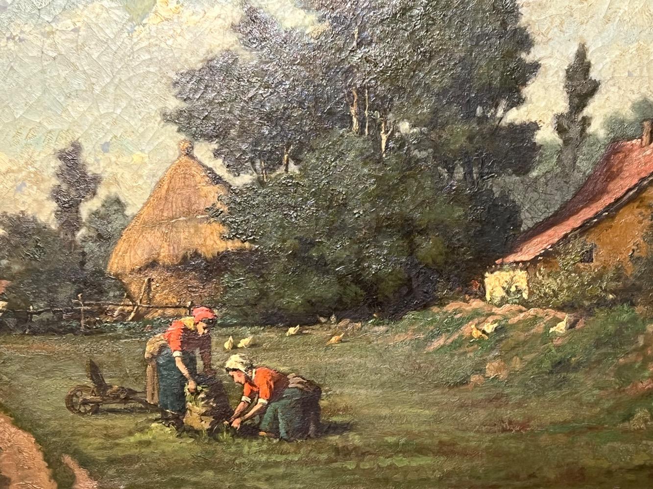The daily life at the farm ( oil on canvas)