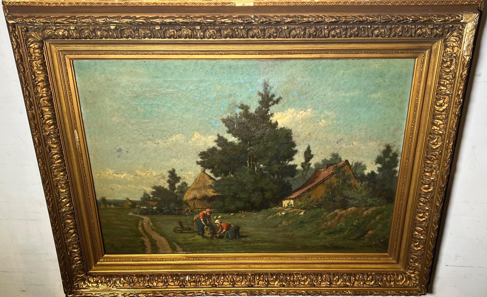 The daily life at the farm ( oil on canvas)