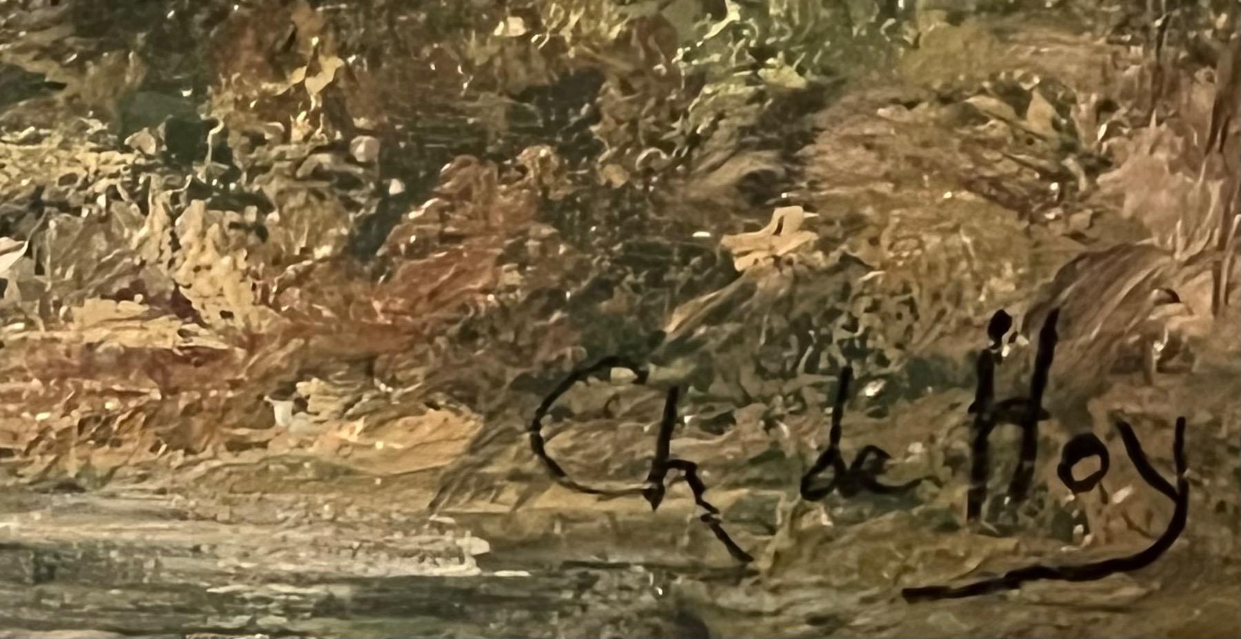 The daily life at the farm ( oil on canvas on panel )