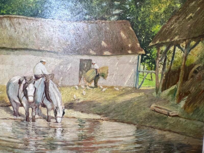 The daily life at the farm ( oil on canvas )