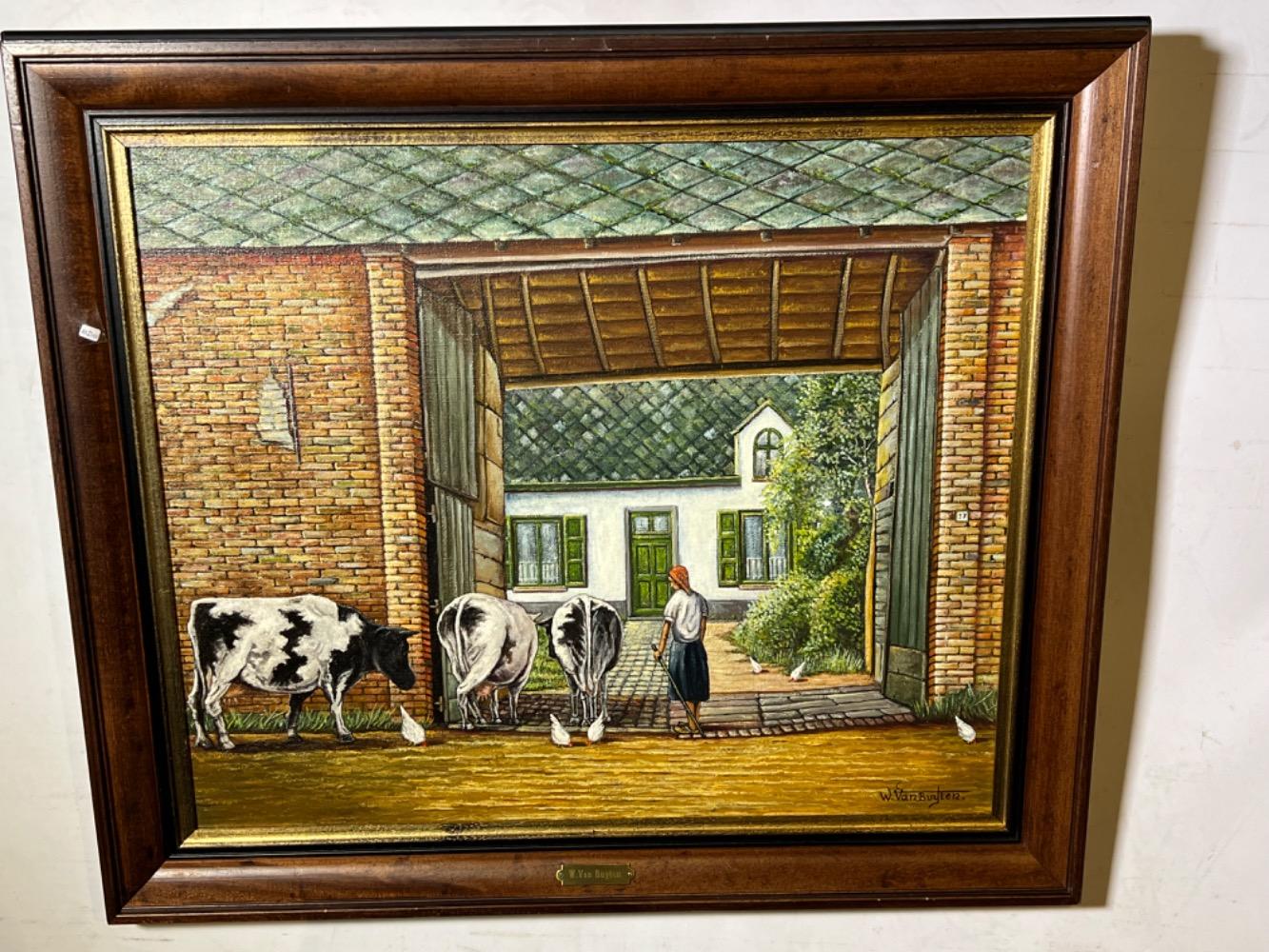 The daily life at the farm ( oil on canvas)