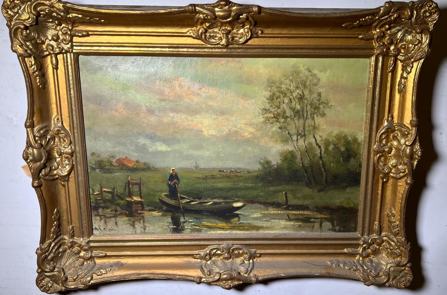 The daily life at the riverside ( oil on canvas )