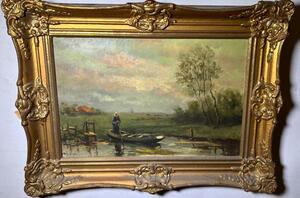 The daily life at the riverside ( oil on canvas )