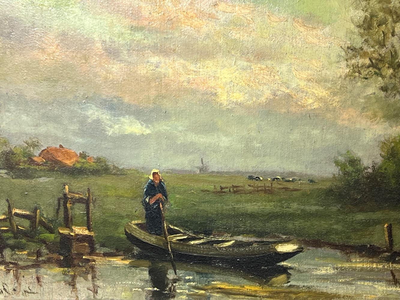 The daily life at the riverside ( oil on canvas )