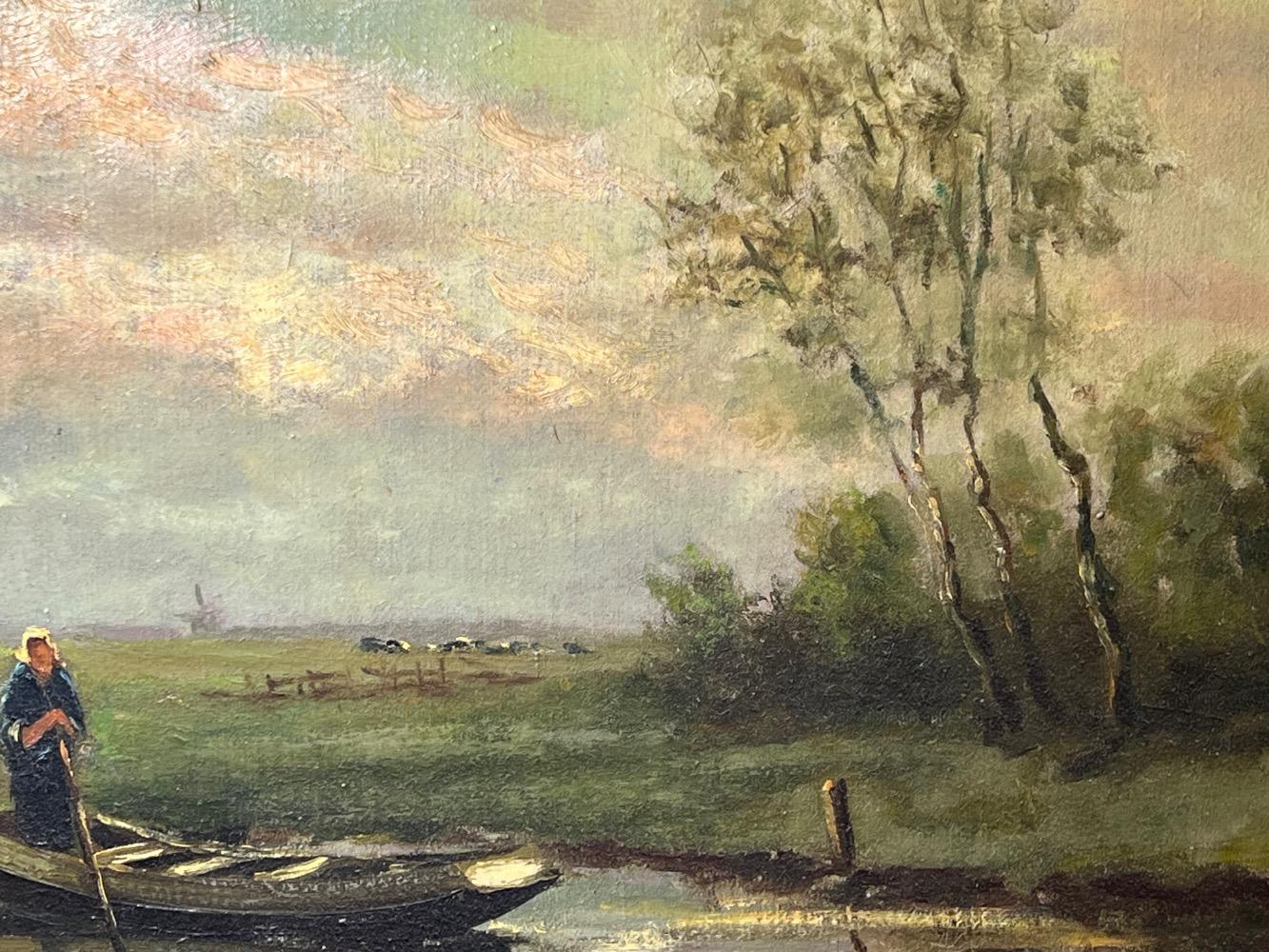 The daily life at the riverside ( oil on canvas )