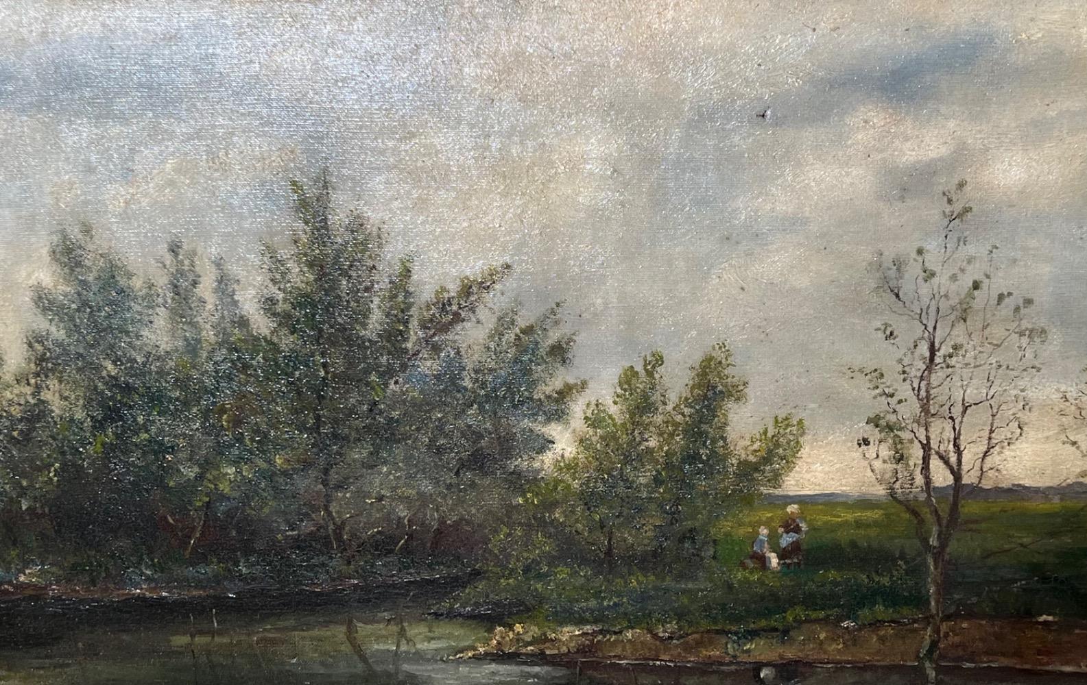 The daily life at the riverside ( oil on canvas)