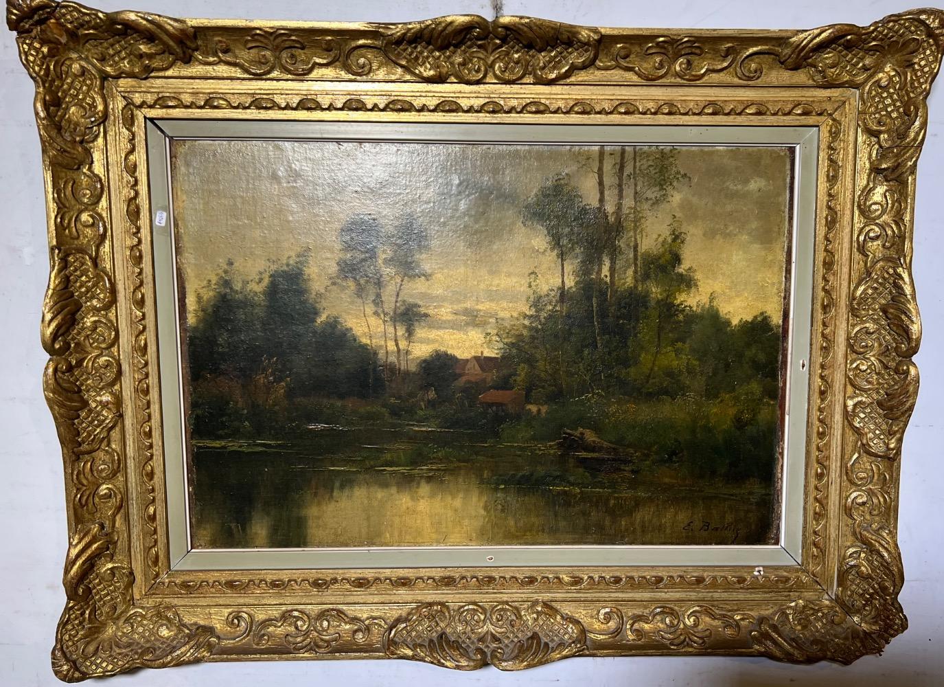 The daily life at the riverside ( oil on canvas on panel )