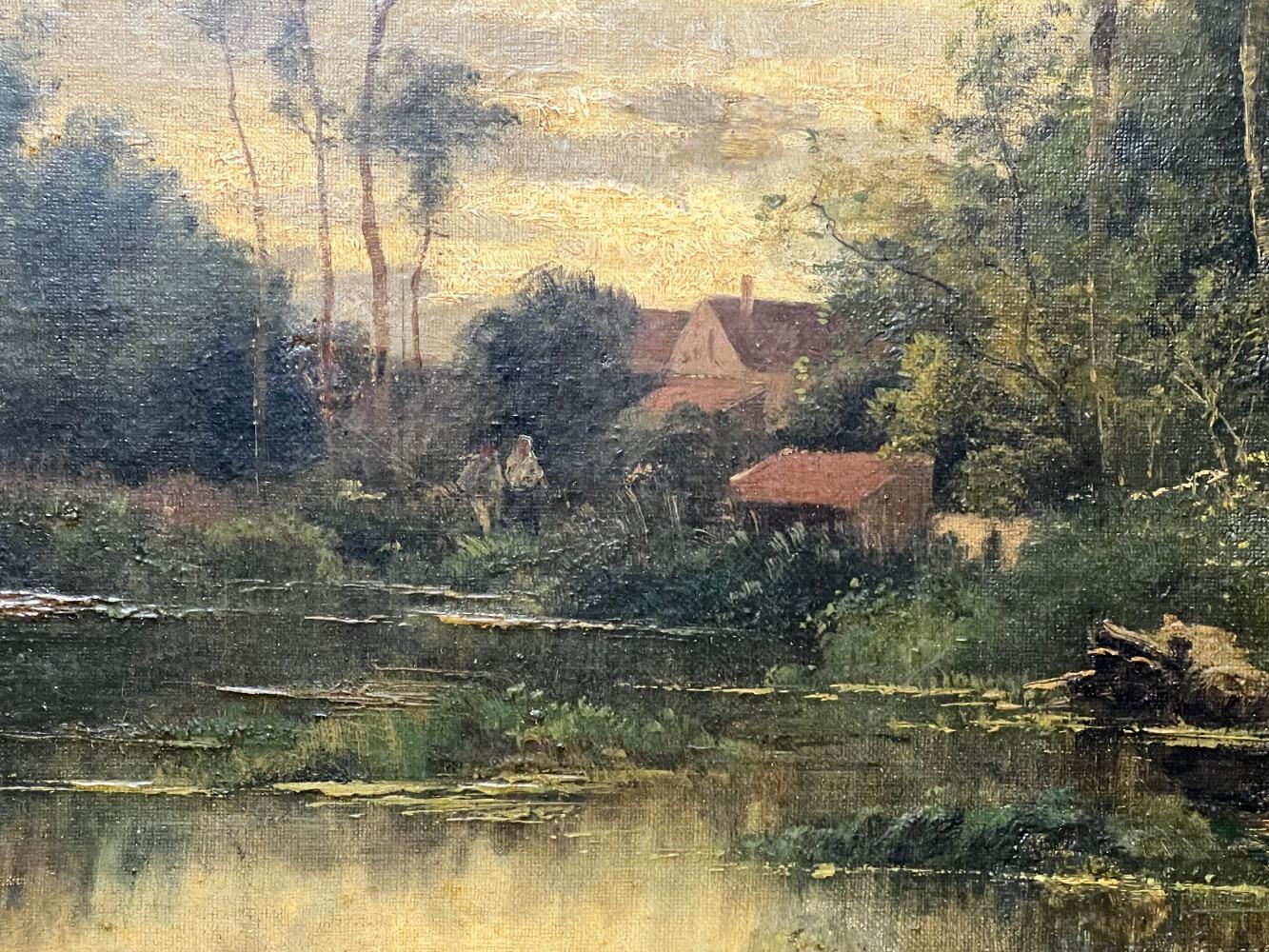 The daily life at the riverside ( oil on canvas on panel )
