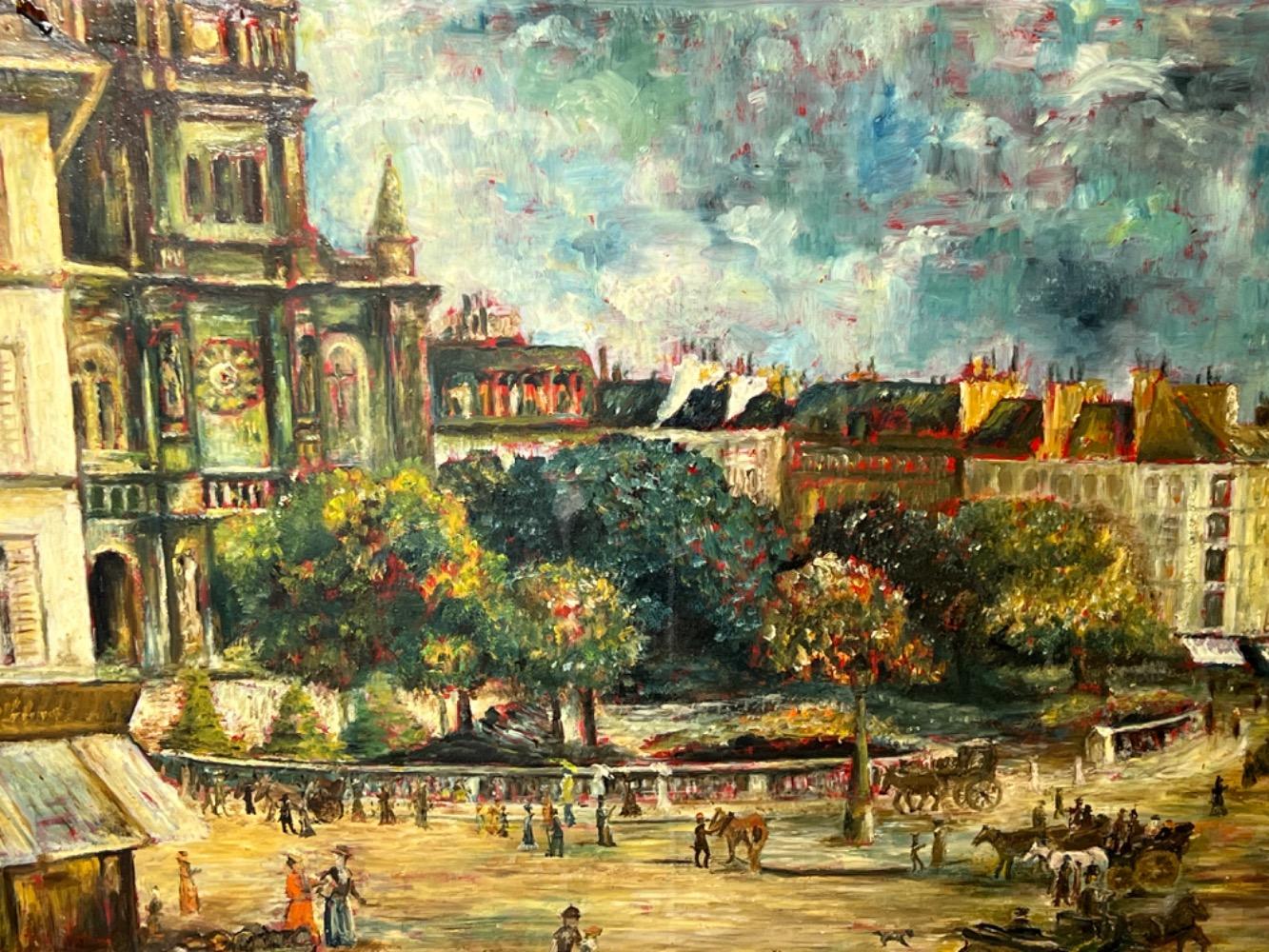 The daily life in Paris ( oil on panel )