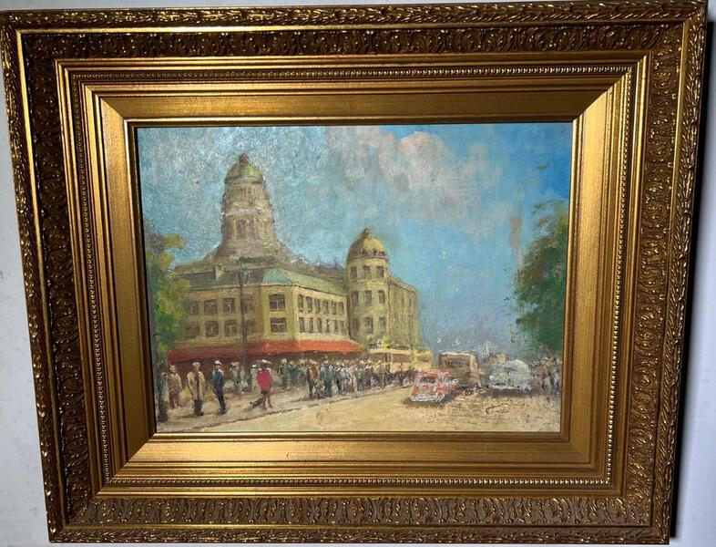 The daily life in Paris ( oil on panel )