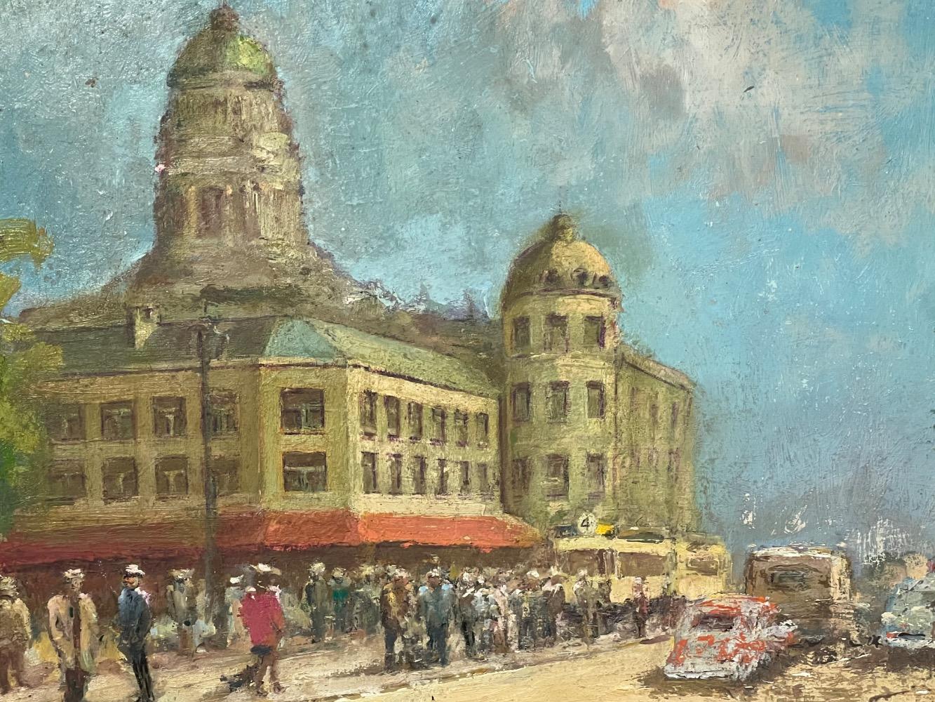 The daily life in Paris ( oil on panel )