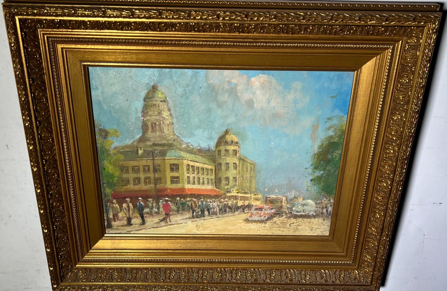 The daily life in Paris ( oil on panel )