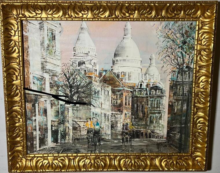 The daily life in the city ( oil on canvas )