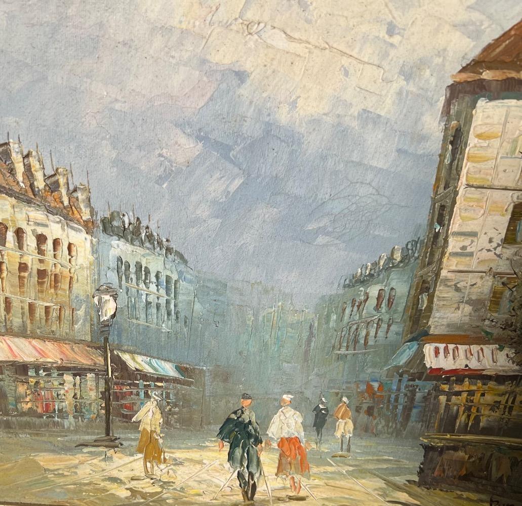 The daily life in the city ( oil on canvas )