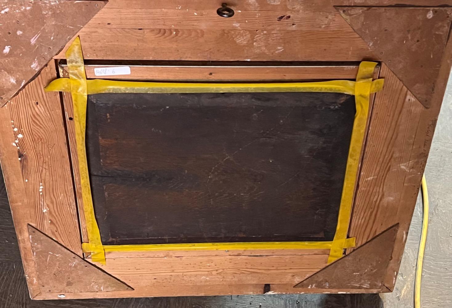 The daily life in the harbor ( oil on panel)