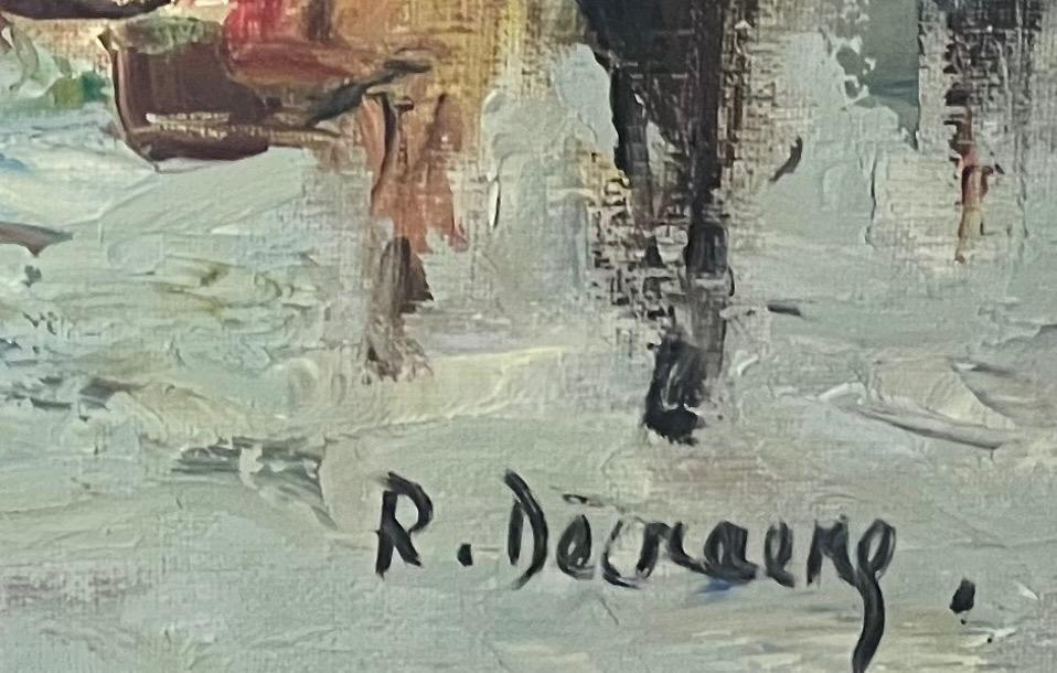 The daily life in Venice ( oil on canvas )