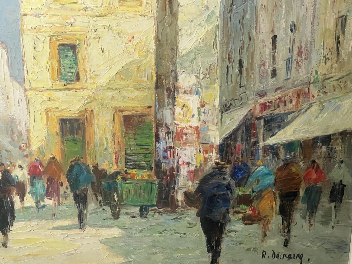 The daily life in Venice ( oil on canvas )