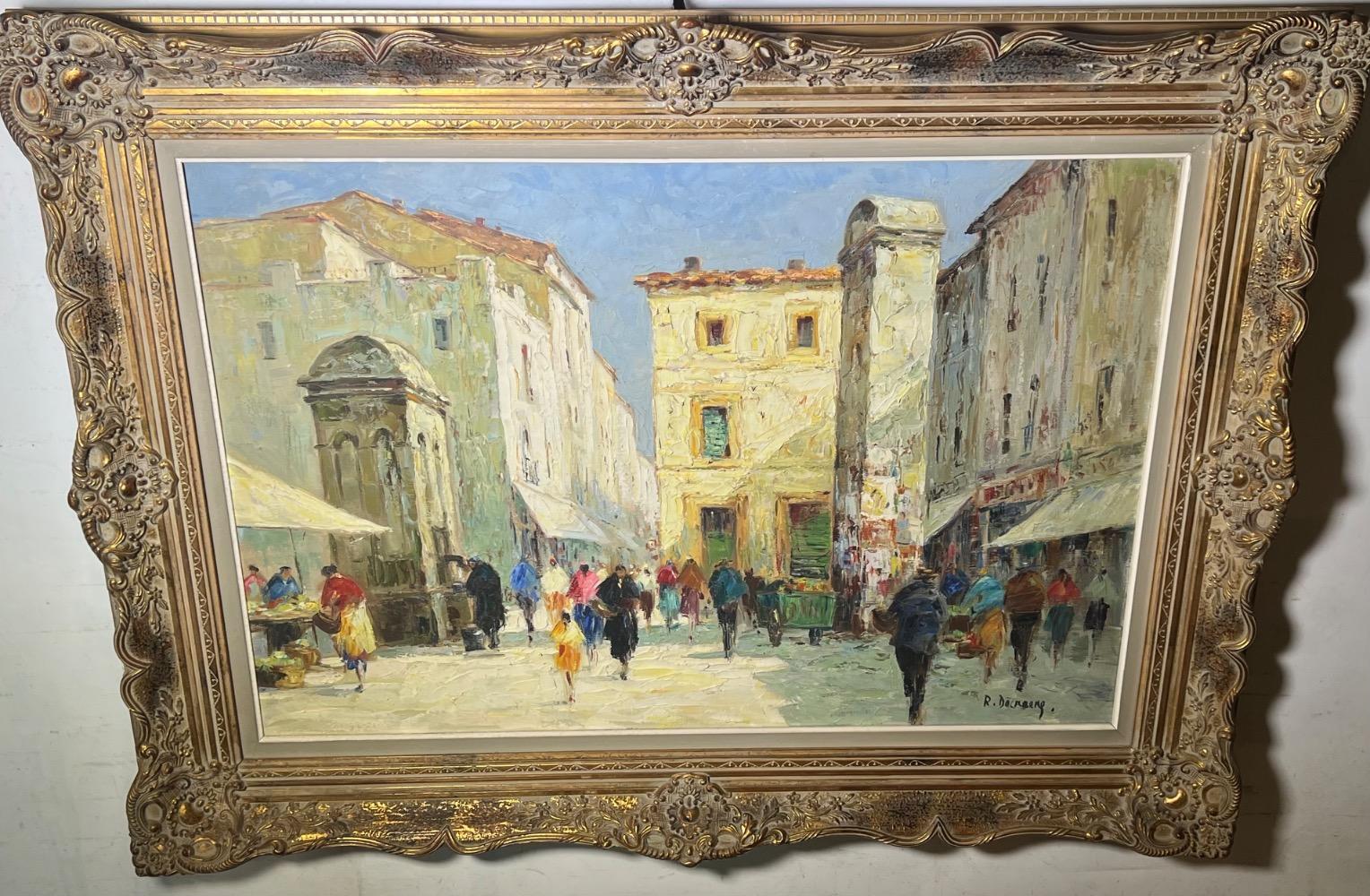 The daily life in Venice ( oil on canvas )