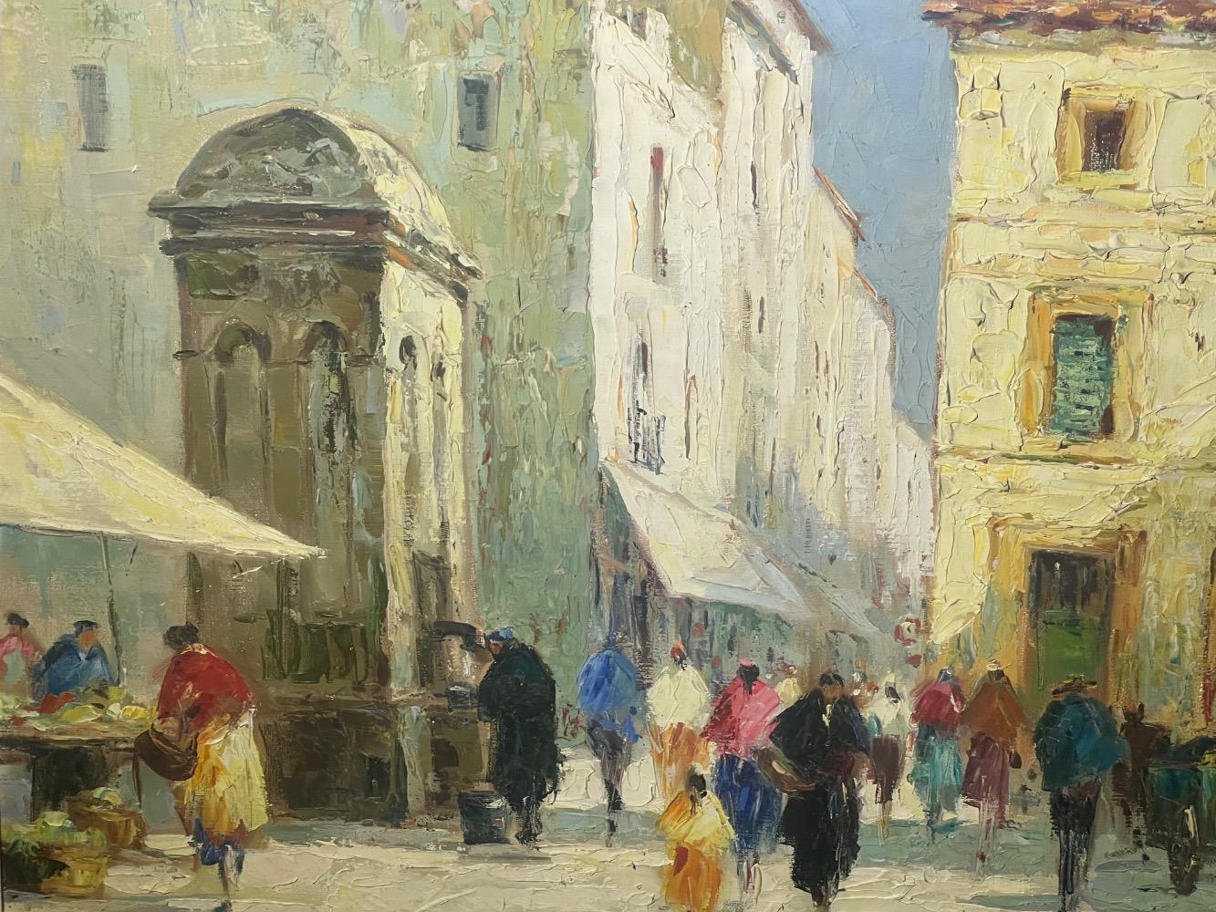 The daily life in Venice ( oil on canvas )
