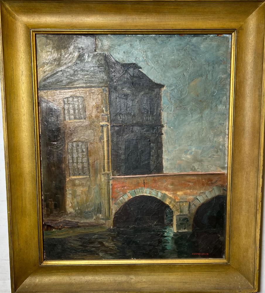 The entrance of the castle ( oil on canvas )