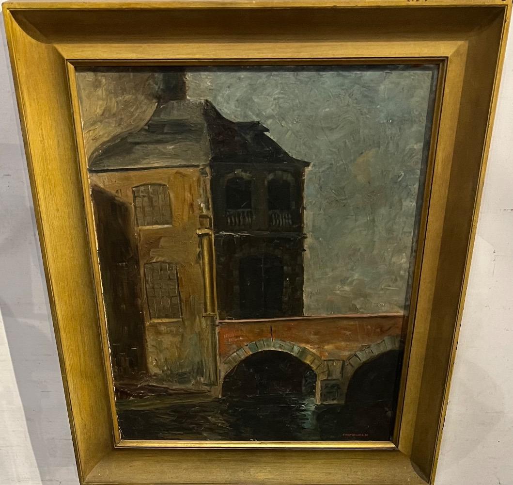 The entrance of the castle ( oil on canvas )