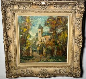 The entrance of the castle ( oil on panel )