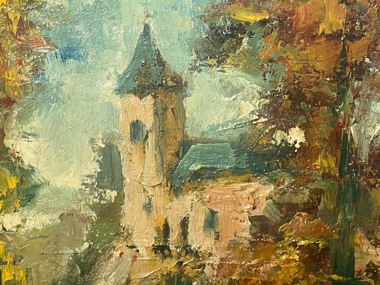 The entrance of the castle ( oil on panel )