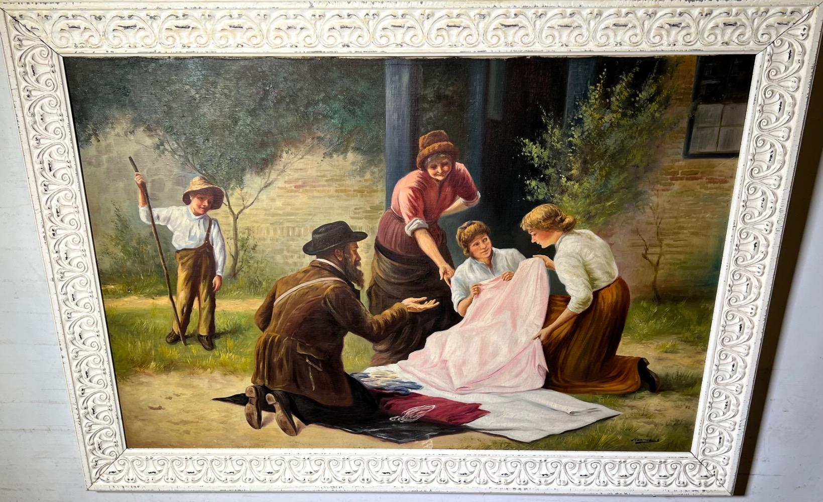 The fabric seller ( oil on canvas)
