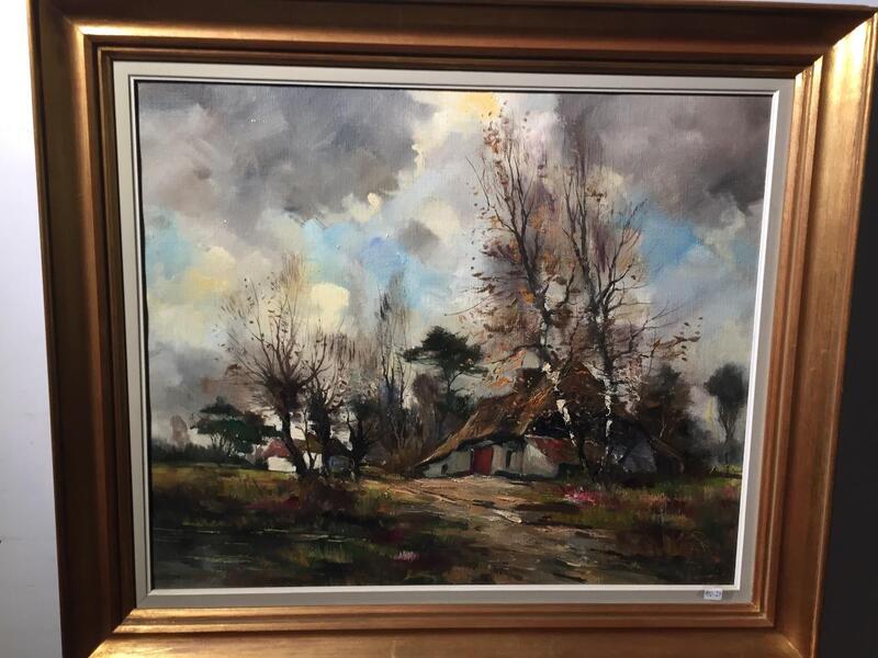 The farm in the autumntime ( oil on canvas)