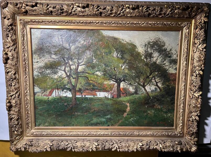 The farm in the summertime ( oil on canvas )