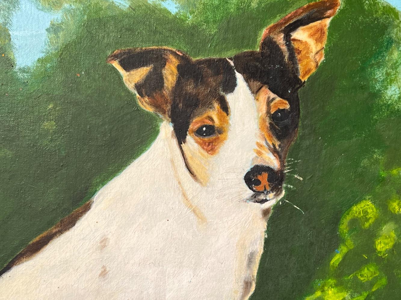 The fox terrier ( oil on board )